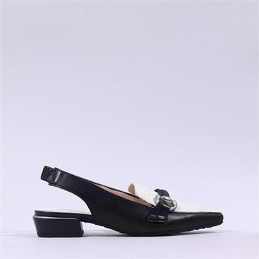Hispanitas Azucena Slingback Block Heel - Black White